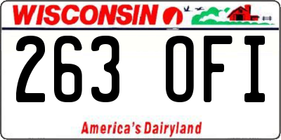 WI license plate 263OFI