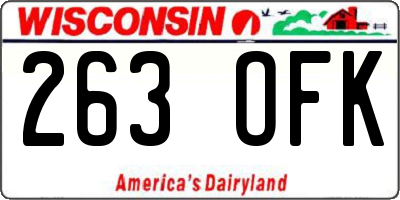 WI license plate 263OFK