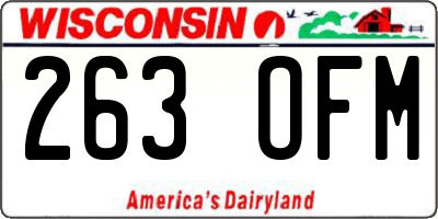 WI license plate 263OFM