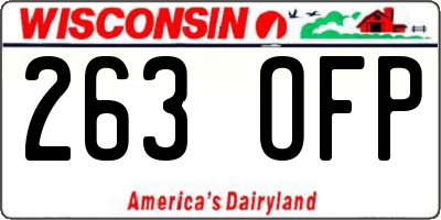WI license plate 263OFP