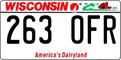 WI license plate 263OFR