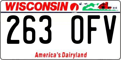 WI license plate 263OFV
