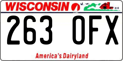 WI license plate 263OFX