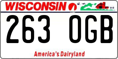 WI license plate 263OGB