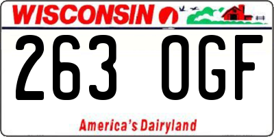 WI license plate 263OGF
