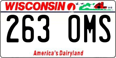 WI license plate 263OMS