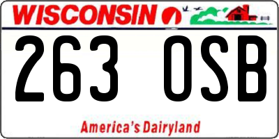 WI license plate 263OSB