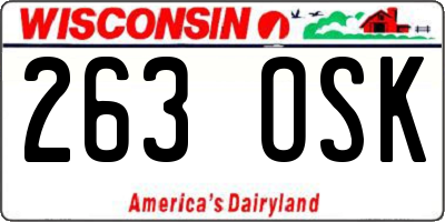 WI license plate 263OSK