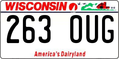 WI license plate 263OUG