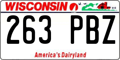 WI license plate 263PBZ