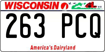 WI license plate 263PCQ