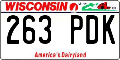 WI license plate 263PDK