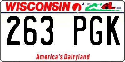 WI license plate 263PGK