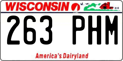 WI license plate 263PHM