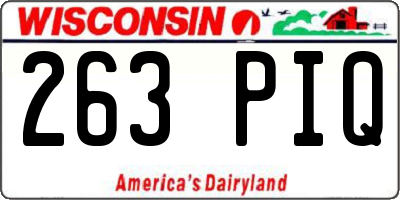 WI license plate 263PIQ