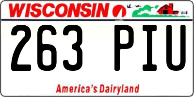 WI license plate 263PIU