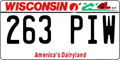 WI license plate 263PIW