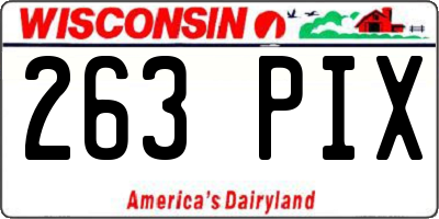 WI license plate 263PIX