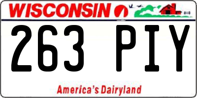 WI license plate 263PIY