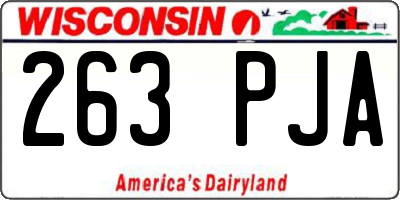 WI license plate 263PJA
