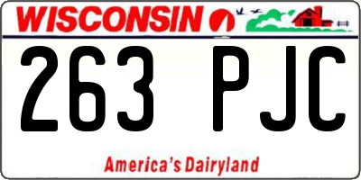 WI license plate 263PJC