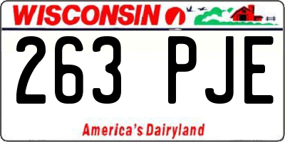 WI license plate 263PJE