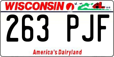 WI license plate 263PJF