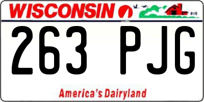 WI license plate 263PJG