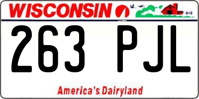 WI license plate 263PJL