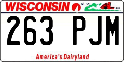 WI license plate 263PJM