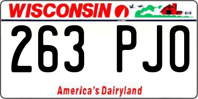 WI license plate 263PJO