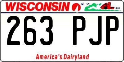 WI license plate 263PJP