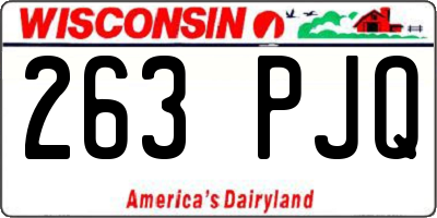 WI license plate 263PJQ
