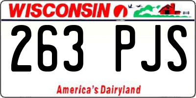 WI license plate 263PJS