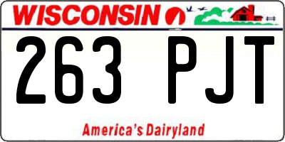 WI license plate 263PJT