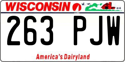 WI license plate 263PJW