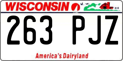 WI license plate 263PJZ