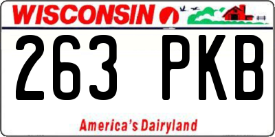 WI license plate 263PKB