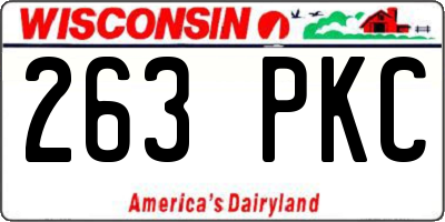WI license plate 263PKC