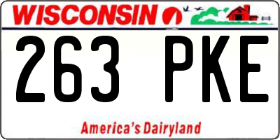 WI license plate 263PKE