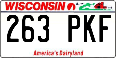 WI license plate 263PKF