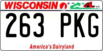 WI license plate 263PKG