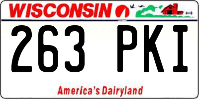 WI license plate 263PKI