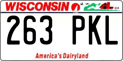 WI license plate 263PKL