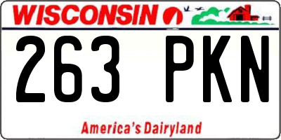 WI license plate 263PKN