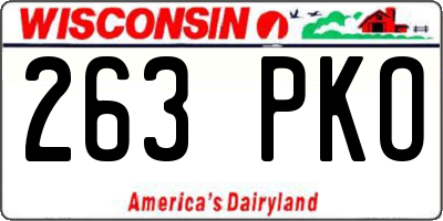 WI license plate 263PKO