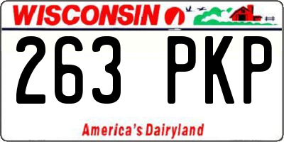 WI license plate 263PKP