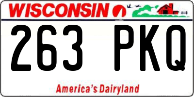 WI license plate 263PKQ