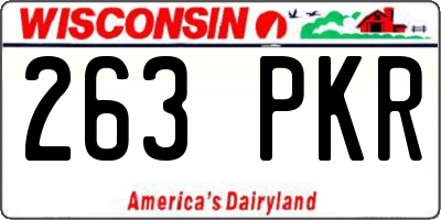 WI license plate 263PKR