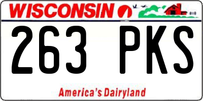 WI license plate 263PKS